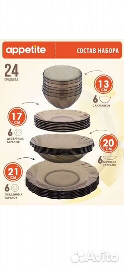 Набор столовой посуды новый