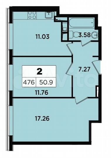 2-к. апартаменты, 51 м², 18/18 эт.