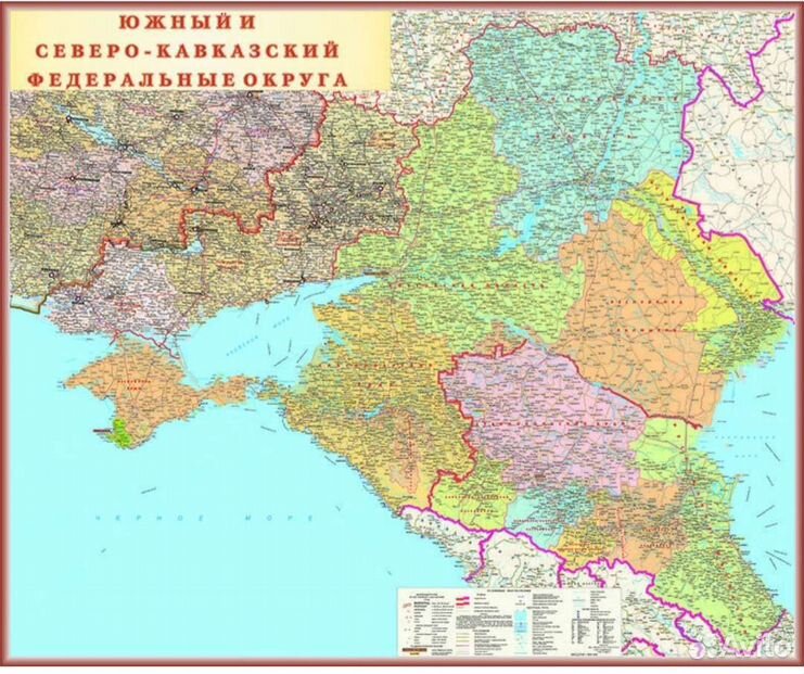 Карта юга России. Географическая карта юга России