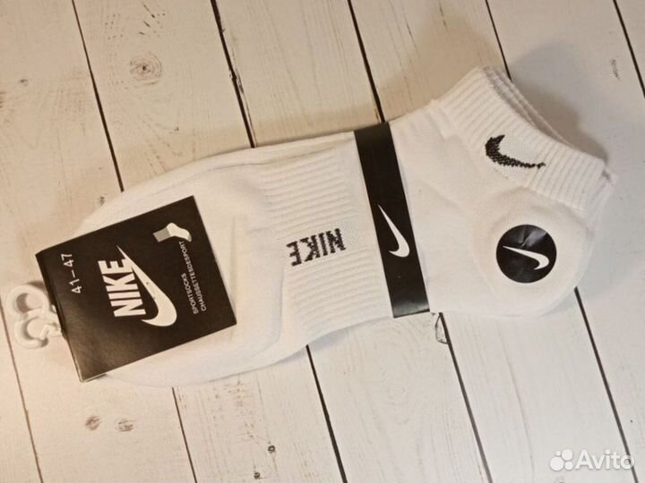 Короткие белые носки Nike хлопок