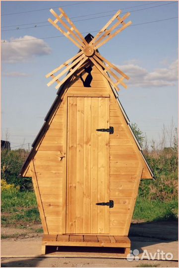Дачный туалет деревянный прямоугольник мвх 449