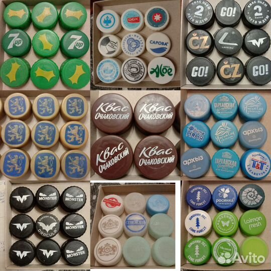 Крышки пластиковые с рисунками и надписями