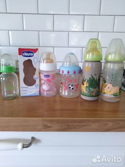 Бутылочки для кормления chicco, nuk новые и бу