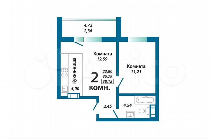1-к. квартира, 41 м², 1/10 эт.
