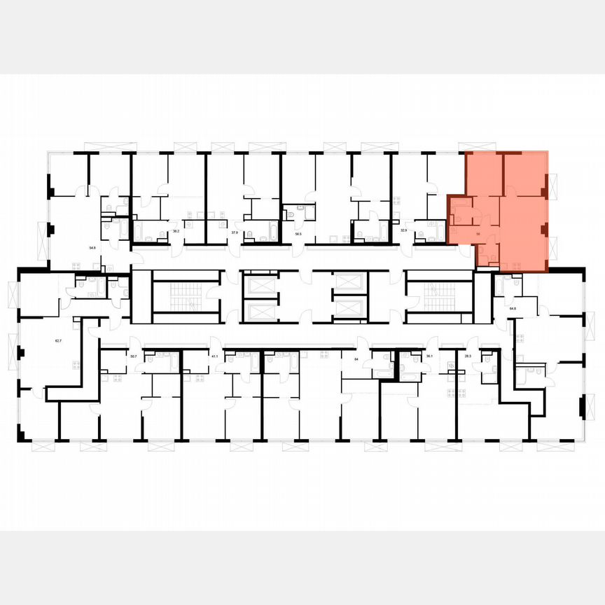 2-к. квартира, 56 м², 19/24 эт.
