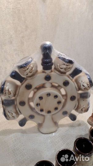 Рюмки, кувшин, набор рюмочный корабельный штурвал