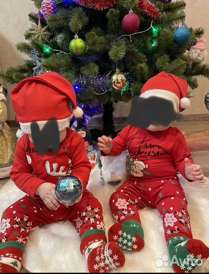 Костюм новогодний для девочки/ двойни 74