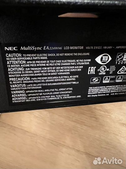 Монитор NEC multisync ea224wmi