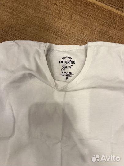 Футболка детская белая хлопок 134