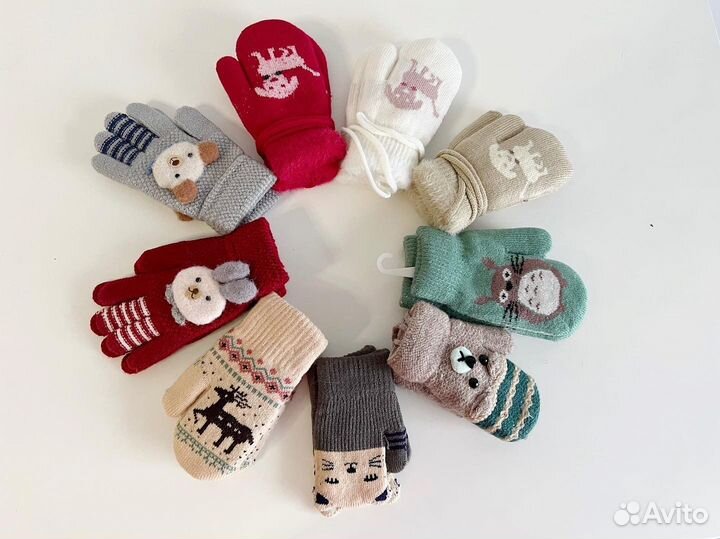 Варежки перчатки детские новые