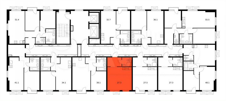 Квартира-студия, 27,3 м², 2/16 эт.