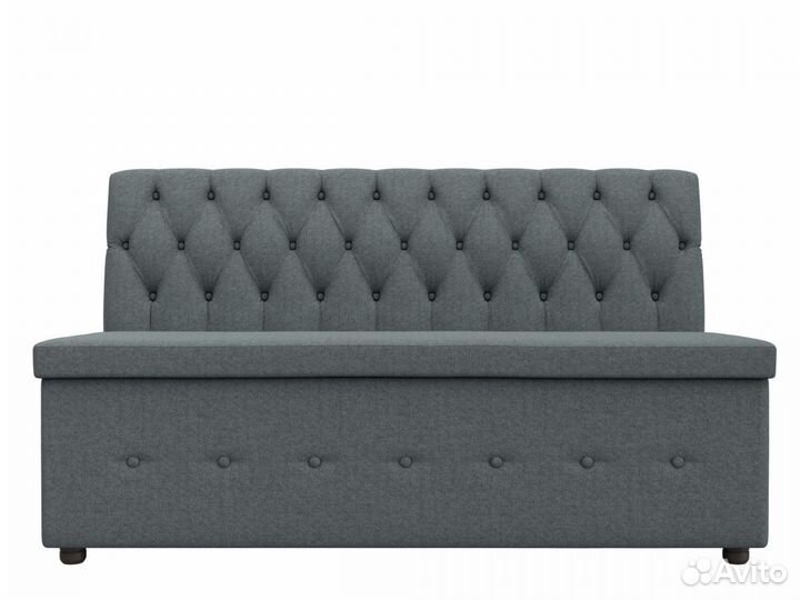 Диван кухонный прямой Вента, рогожка, амур серый