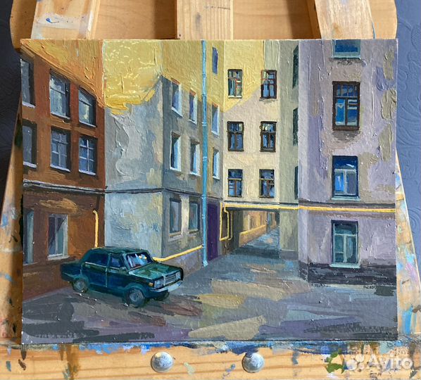 Картина маслом городской пейзаж