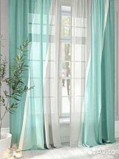 Тюль «Риловис». Бирюзовый