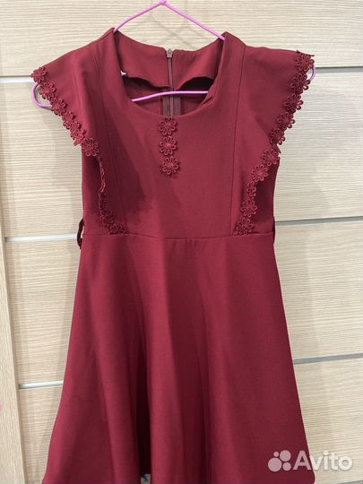 Сарафан школьный 134 бордовый