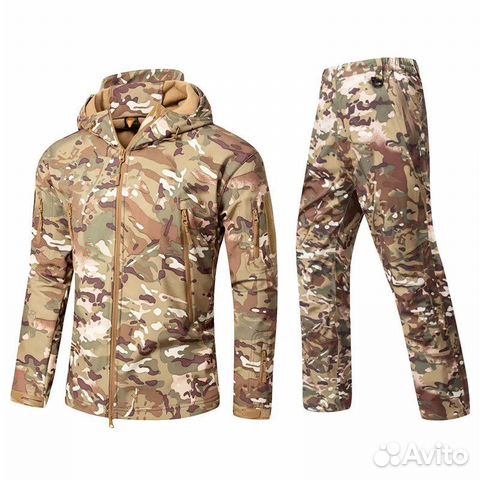 Военная форма теплая софтшел с шевронами