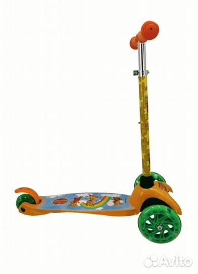 Самокат светящ. колеса до60 кг новый+кофе подарок