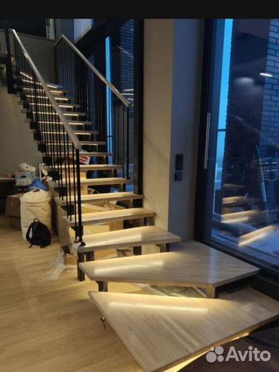 Лестница и перила в стиле лофт