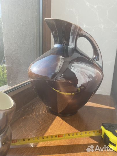 Керамический сервиз кувшин и 4 чашки СССР