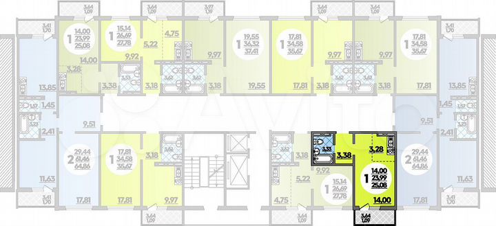 Квартира-студия, 25,1 м², 12/18 эт.