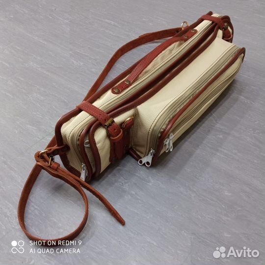 Чехол на кейс для флейты Bird leather white