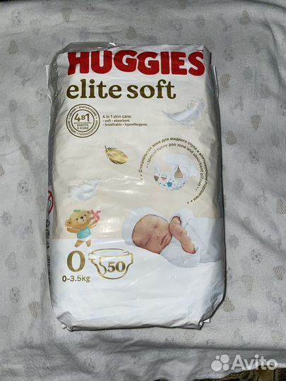 Подгузники huggies elite soft 0