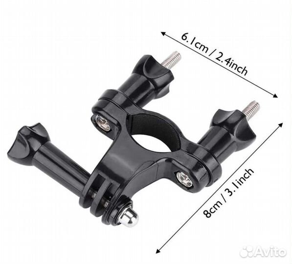 Зажимной хомут на трубы для камер gopro до 3 см