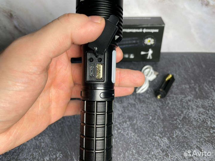 Фонарик светодиодный аккумуляторный походный