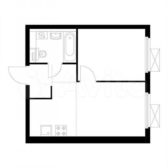 2-к. квартира, 34,3 м², 8/17 эт.