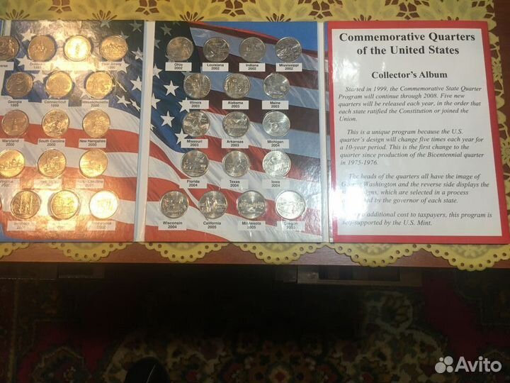 Коллекционный набор монет США по 25 центов