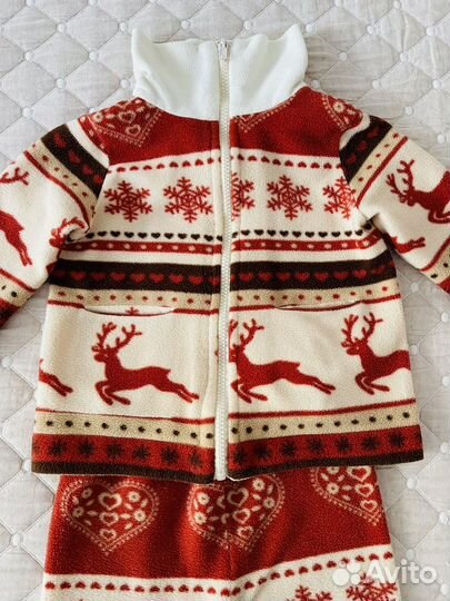 Костюм флис, велюр, кардиган, джинсы 104 110 116