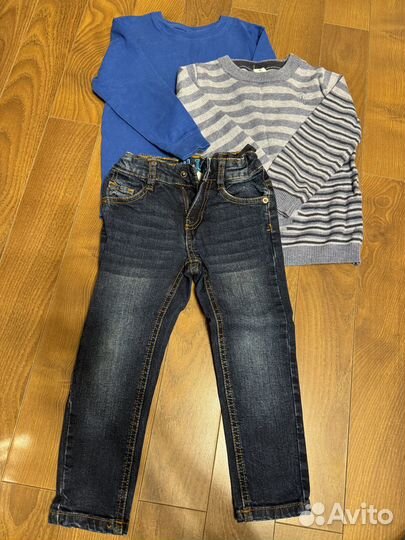 Джинсы, футболка, кофта для мальчика 98