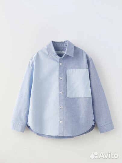 Рубашка zara оксфорд в стиле Пэчворк