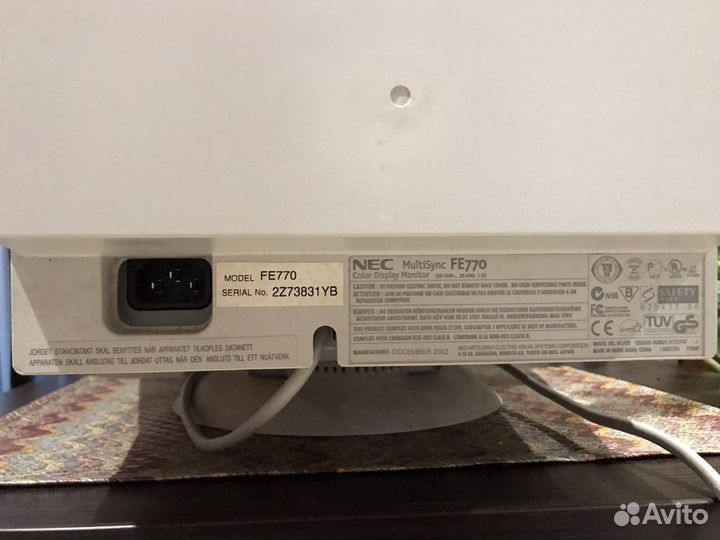 Монитор для пк nec multisync fe770, бу