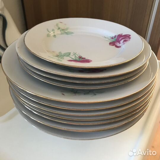Столовый сервиз Дулево СССР «Роза» 1986 года