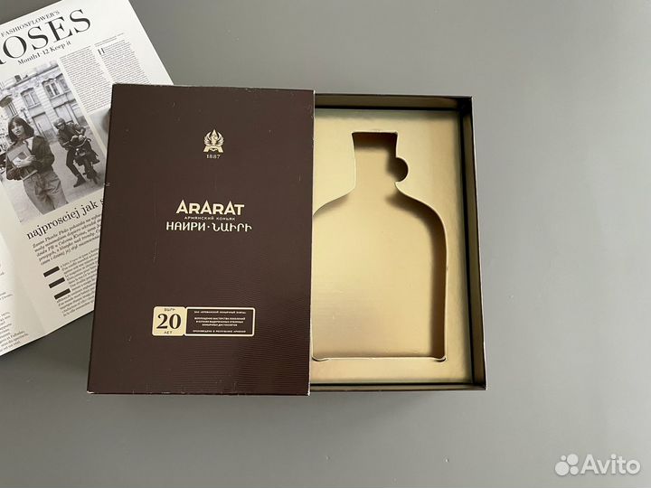 Коробка и бутылка от коньяка Ararat Наири 20 лет