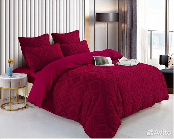 Постельное белье Алана, евро Цвет: красный