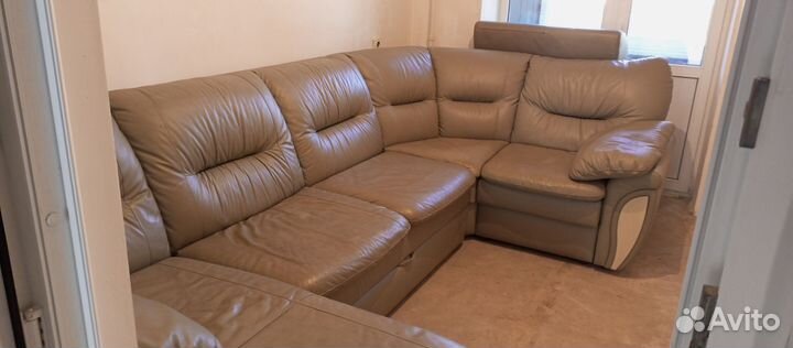 Угловой кожаный диван из натуральной кожи