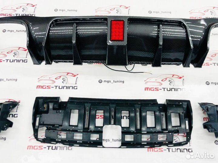 Диффузор (B) Под карбон Mercedes w213