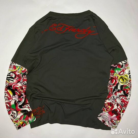 Лонгслив Ed Hardy с татушками (ecko, southpole)