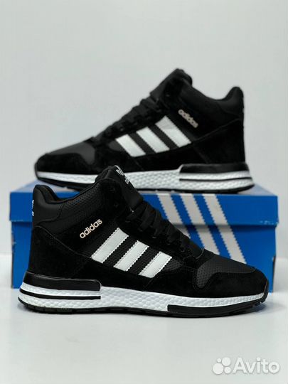 Kpоссовки Adidas ZX 750 Hi черные мужские