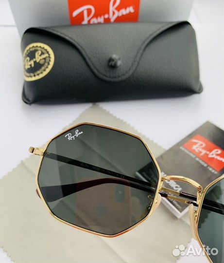 Солнцезащитные очки ray ban octagon черные