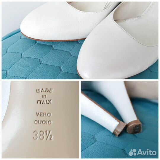 Туфли белые 38 кожаные