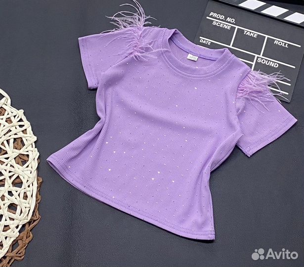 Нарядная футболка для девочки, 98-122