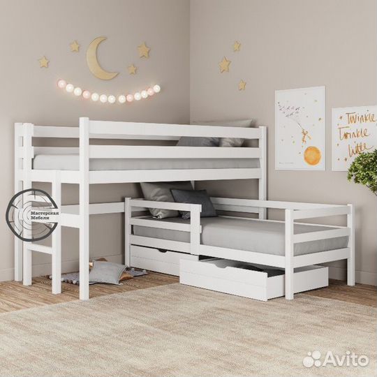 Двухъяpусная кpовать детская