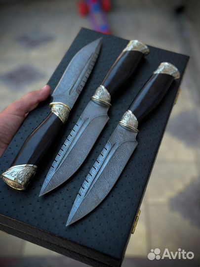 Нож охотничий из дамасской стали