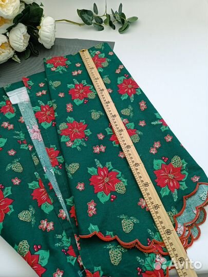 Тюль штора ламбрекен гардина новогодняя ткань