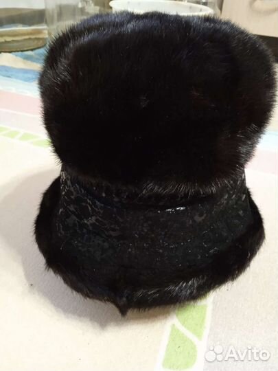 Шапка норковая женская черная