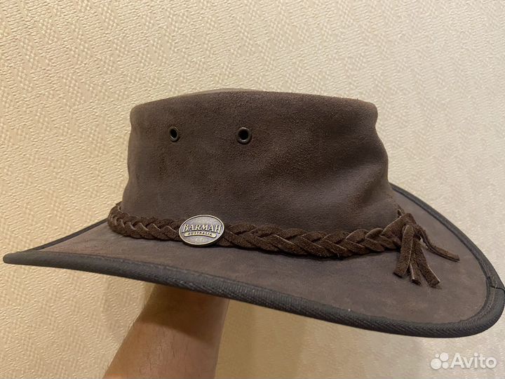 Шляпа мужская кожаная