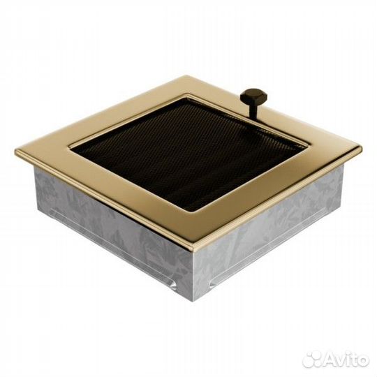 Вент решетка Kratki золото с жалюзи 22 см 22 см